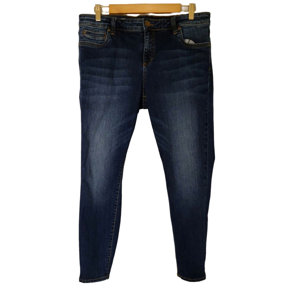 Kut from the Kloth Womens Toothpick Skinny Jeans Size 14S Blue Cotton Blend